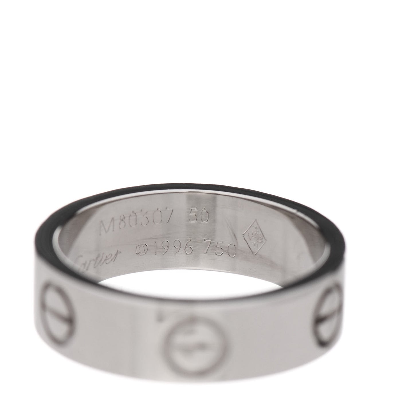 18K White Gold 5.5mm LOVE Ring 50 5.25