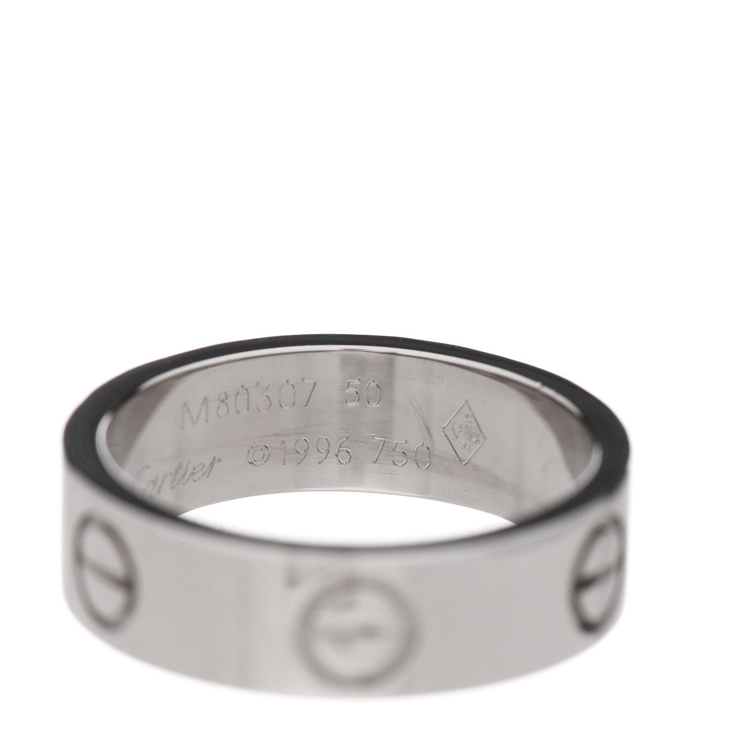 Cartier 18K White Gold 5.5mm LOVE Ring 50 5.25 4 of 4
