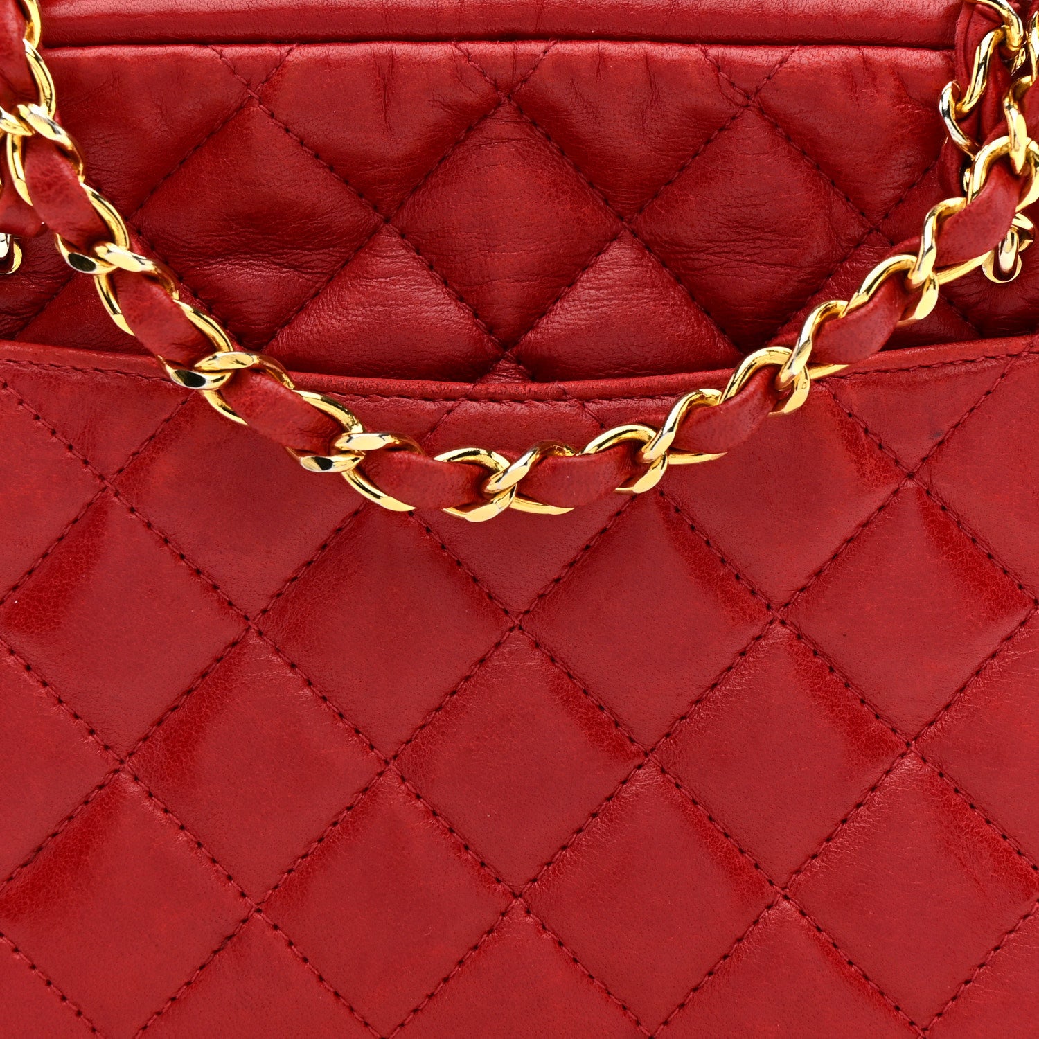 Chanel Lambskin Quilted Camera Case Red 9 of 16