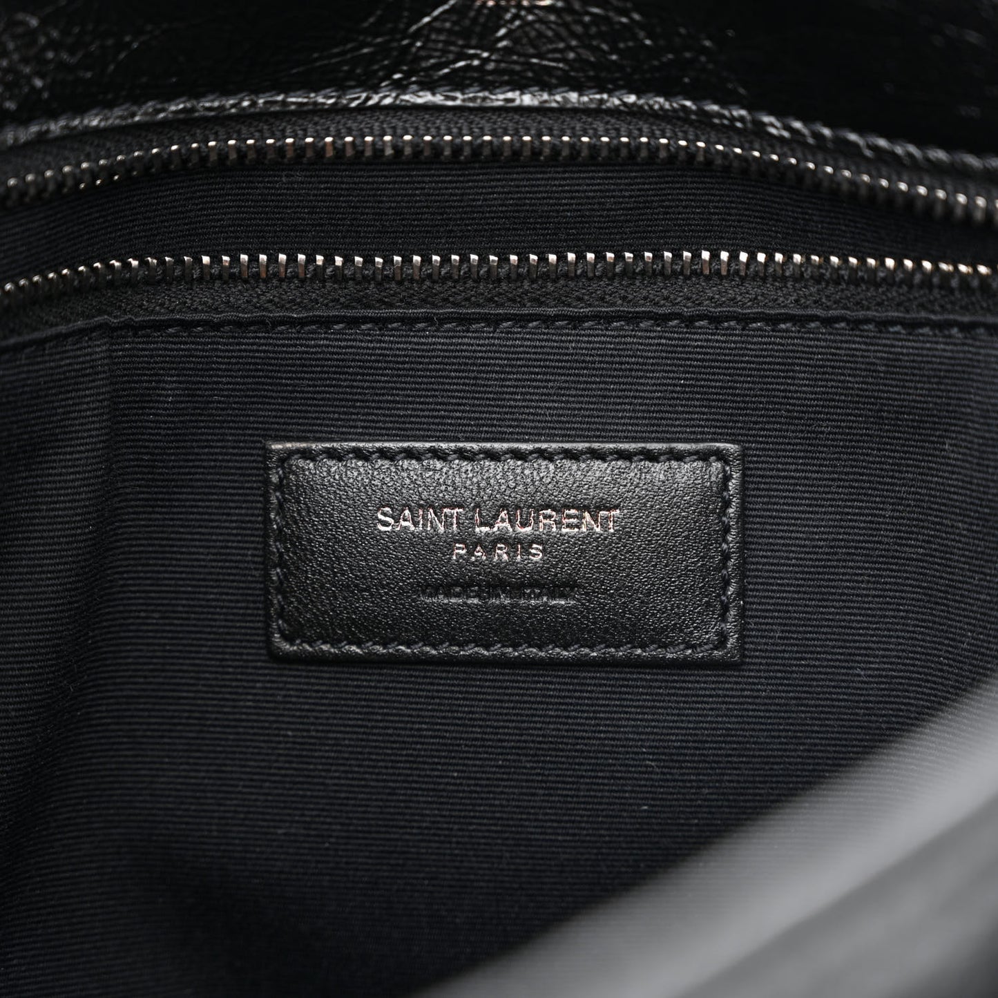 Crinkled Calfskin Matelasse Monogram Medium Niki Chain Satchel Black