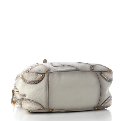 Prada Cervo Patchwork Fringe Bowler Bianco 3 of 8