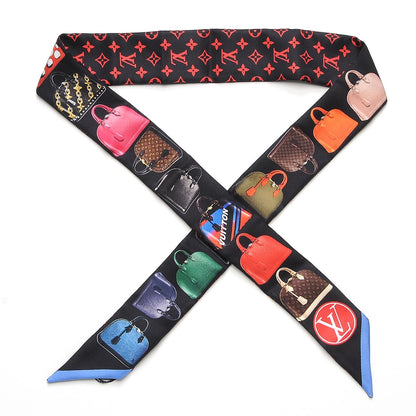 Louis Vuitton Silk Monogram Tribute To Alma BB Bandeau Black 1 of 4