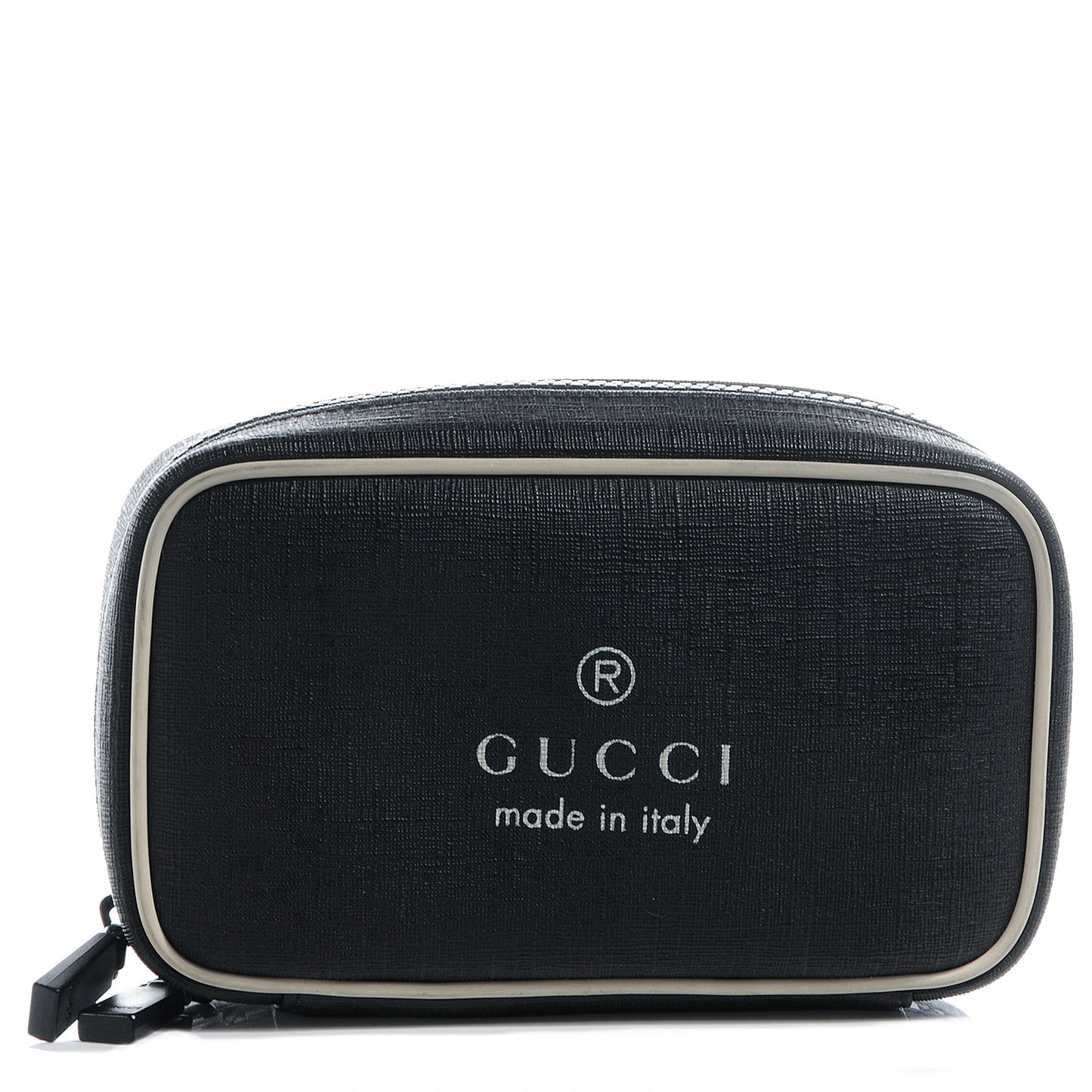 Coated Canvas Trademark Cosmetic Case Black