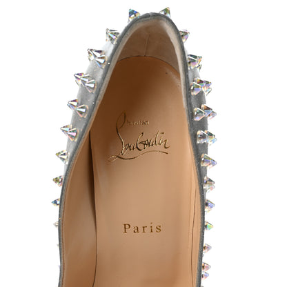 Christian Louboutin Glitter Tissu Reflex Follies Spikes 100 Pumps 39 Reflective Silver 7 of 7
