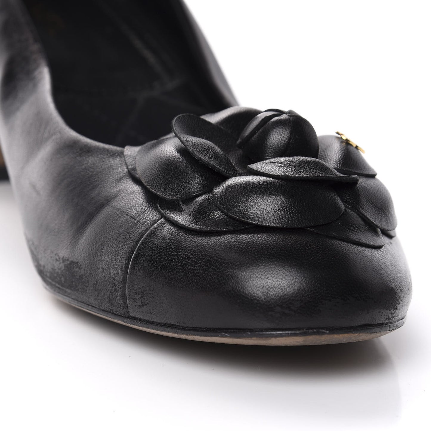 Lambskin Camellia Pumps 41 Black