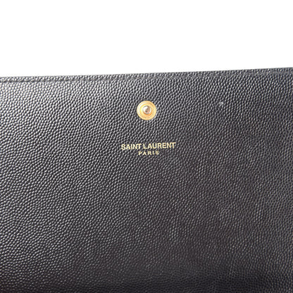 Saint Laurent Grain De Poudre Star Studded Monogram Wallet on Chain Black 6 of 12