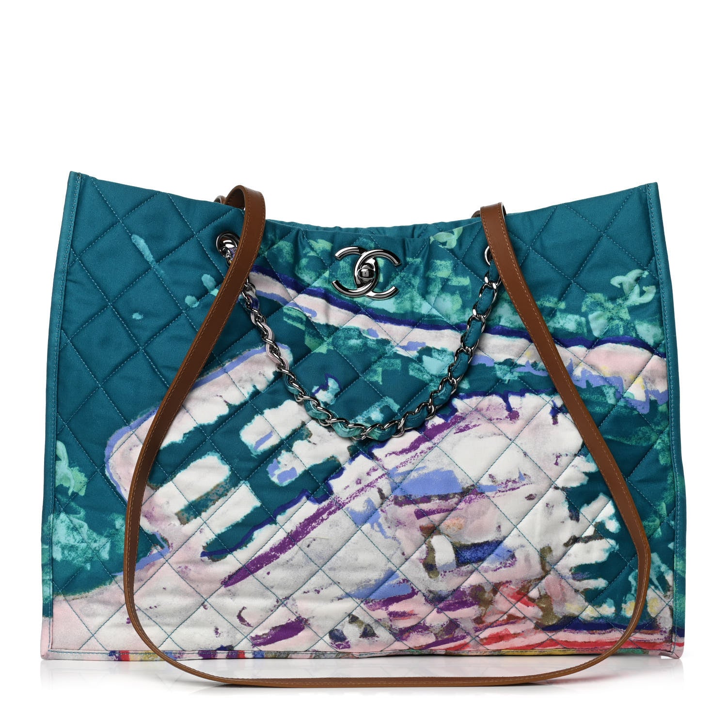 Chanel Canvas Printed Watercolor Quilted Large Tote Multicolor 1 of 10
