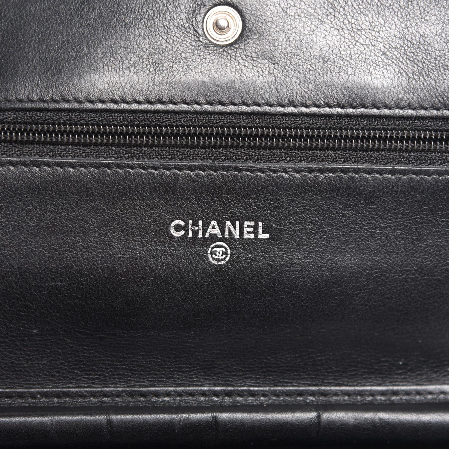 Chanel Caviar Timeless CC Wallet On Chain WOC Black 6 of 8