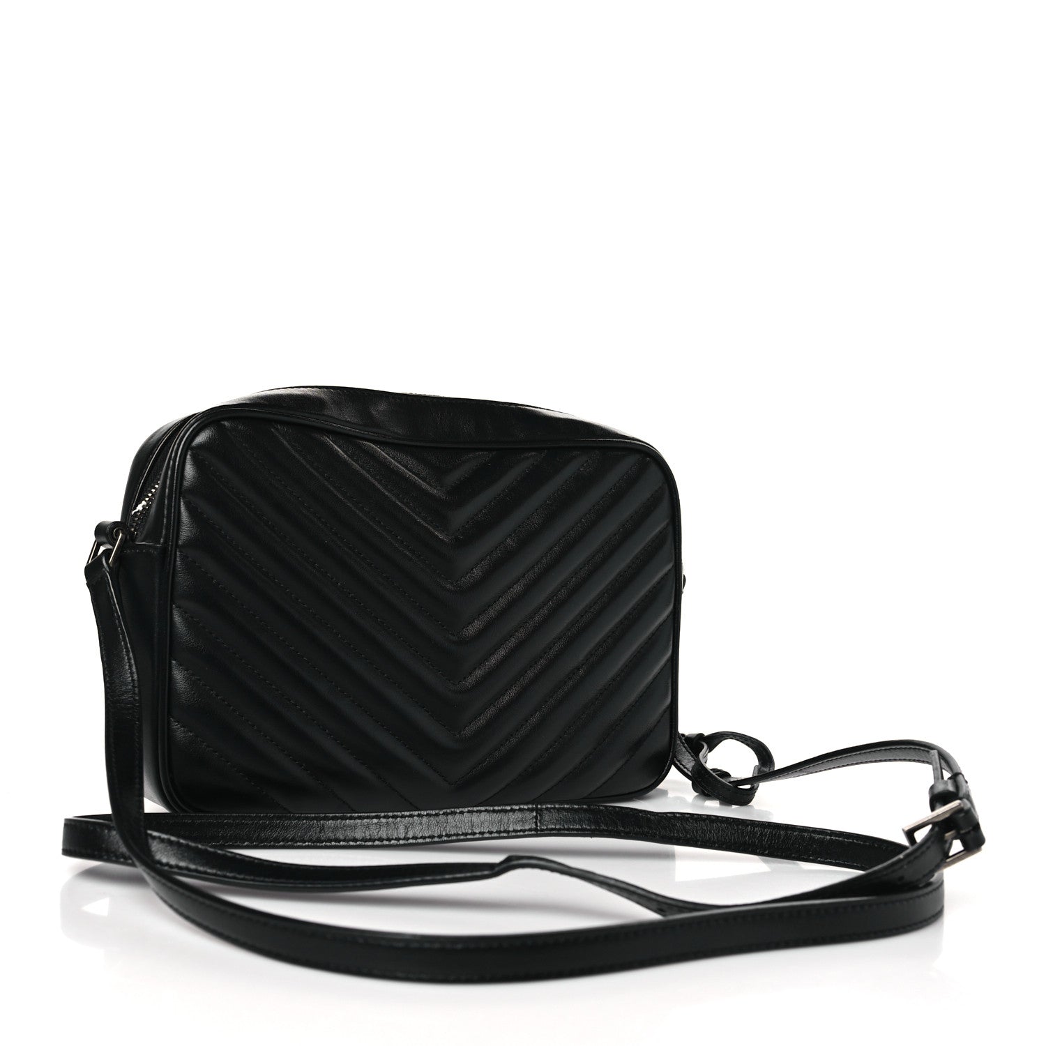 Saint Laurent Calfskin Matelasse Monogram Lou Camera Bag Black 3 of 9