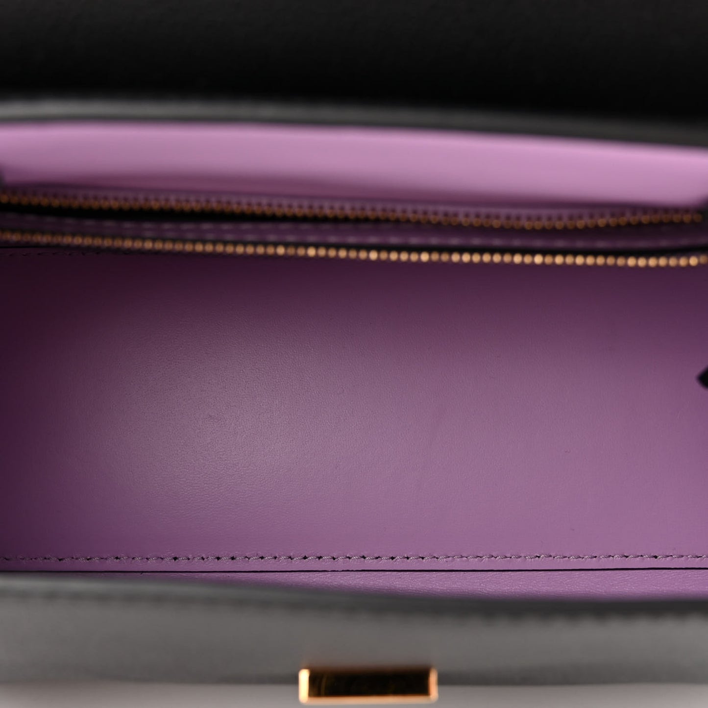 Grained Calfskin La Medusa Top Handle Bag Black Lilac