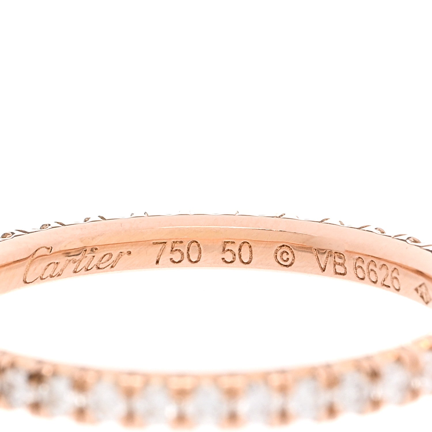 Cartier 18K Pink Gold Diamond 2mm Étincelle de Cartier Wedding Band Ring 50 5.25 4 of 4