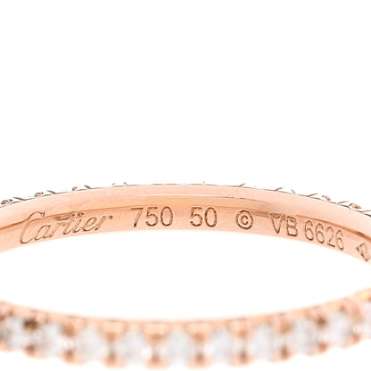 Cartier 18K Pink Gold Diamond 2mm Étincelle de Cartier Wedding Band Ring 50 5.25 4 of 4