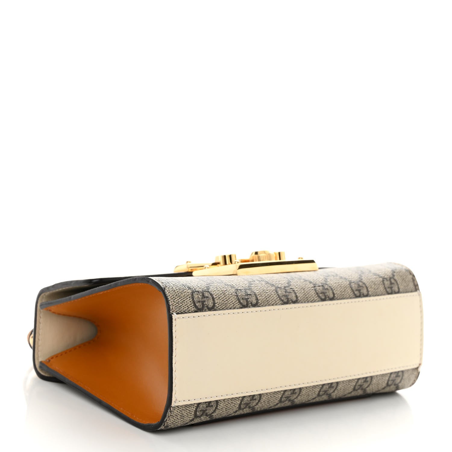 Gucci GG Supreme Monogram Calfskin Small Padlock Shoulder Bag Beige Mystic White Sun Oil 4 of 9