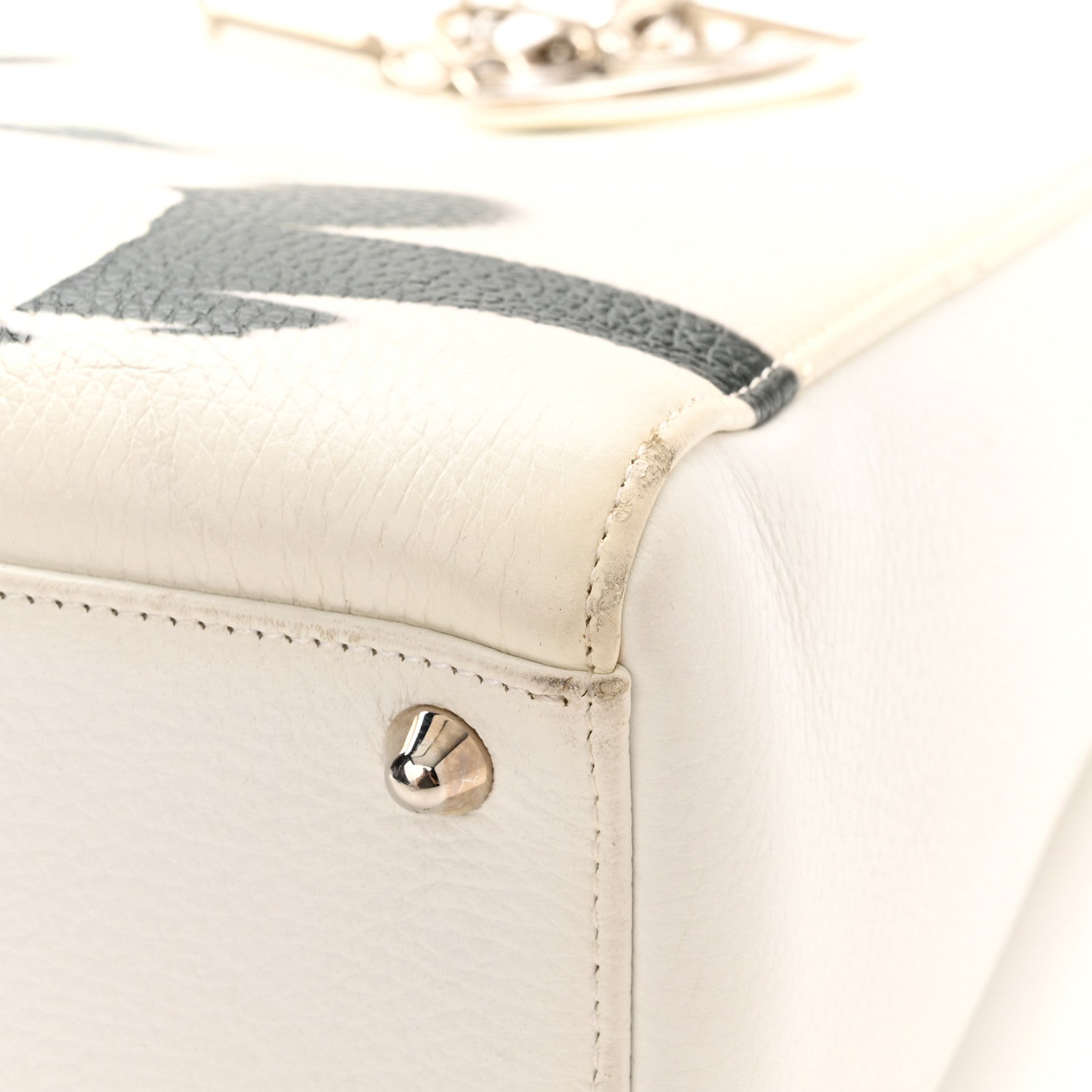 Christian Dior Deerskin Floral Printed Large Lady Dior White 10 of 19