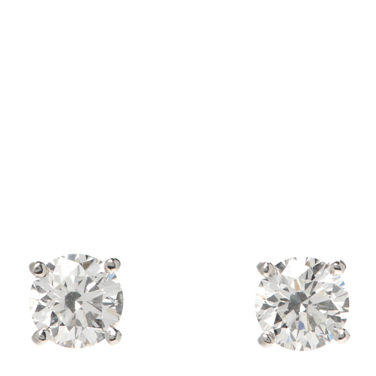 Tiffany Platinum Diamond 1.80ctw Solitaire Earrings 1 of 5