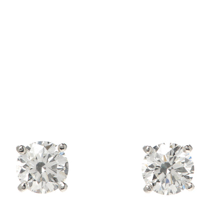 Tiffany Platinum Diamond 1.80ctw Solitaire Earrings 1 of 5