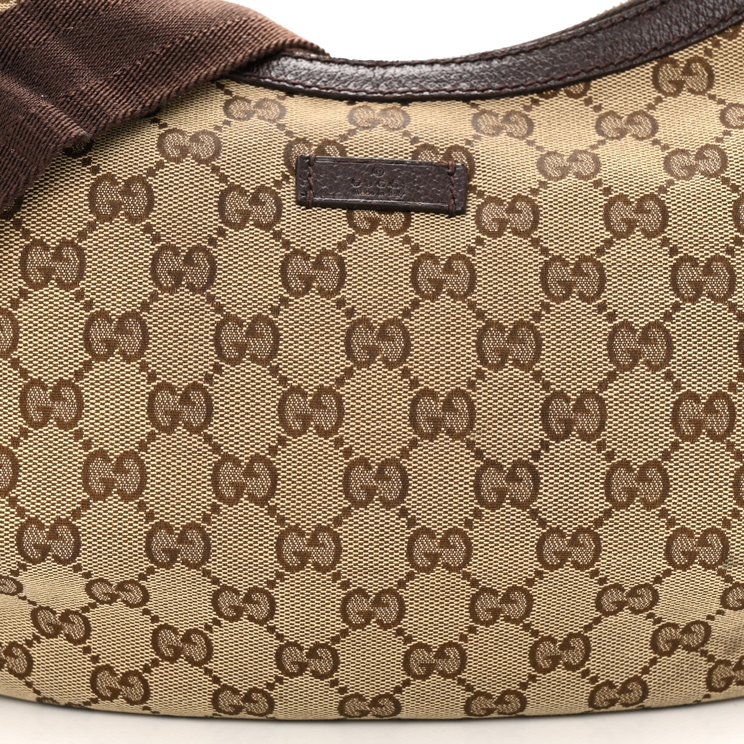 Gucci Monogram Medium Half Moon Hobo Dark Brown 8 of 12