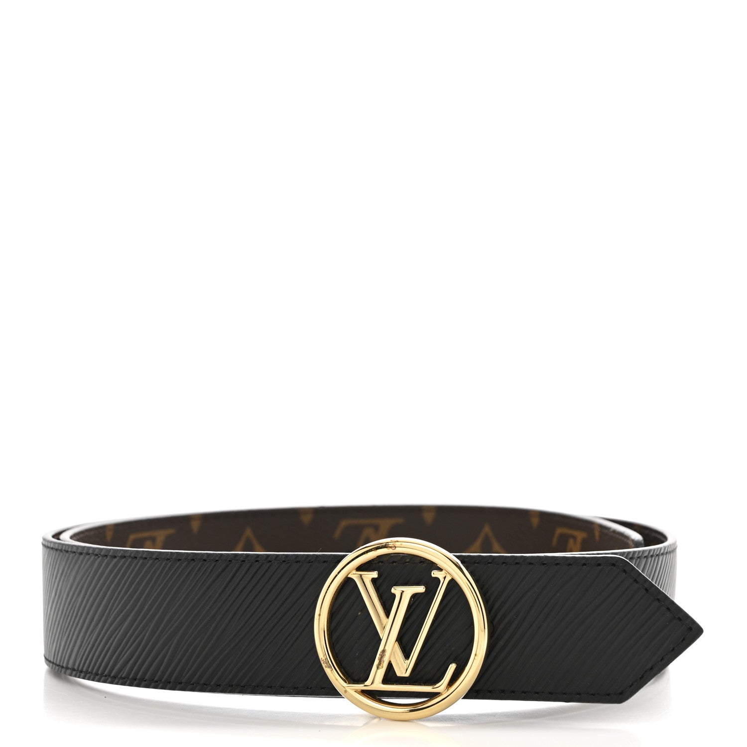 Louis Vuitton Monogram Epi 35mm LV Circle Reversible Belt 85 34 Black 2 of 7