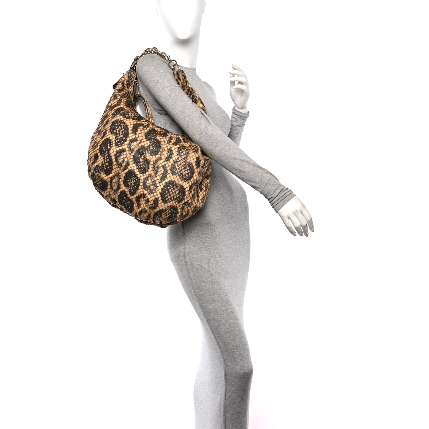 Snakeskin Medium Sienna Hobo Brown Multicolor