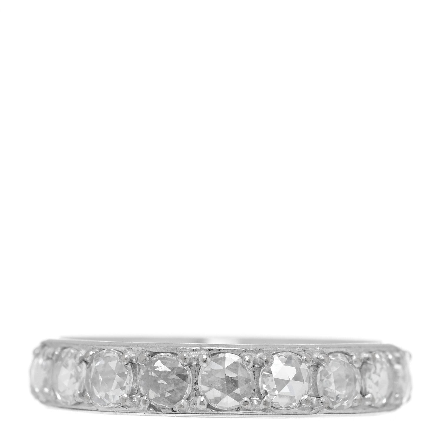 Tiffany 18K White Gold Diamond Metro Rose Cut Eternity Band Ring 53 6.25 3 of 5