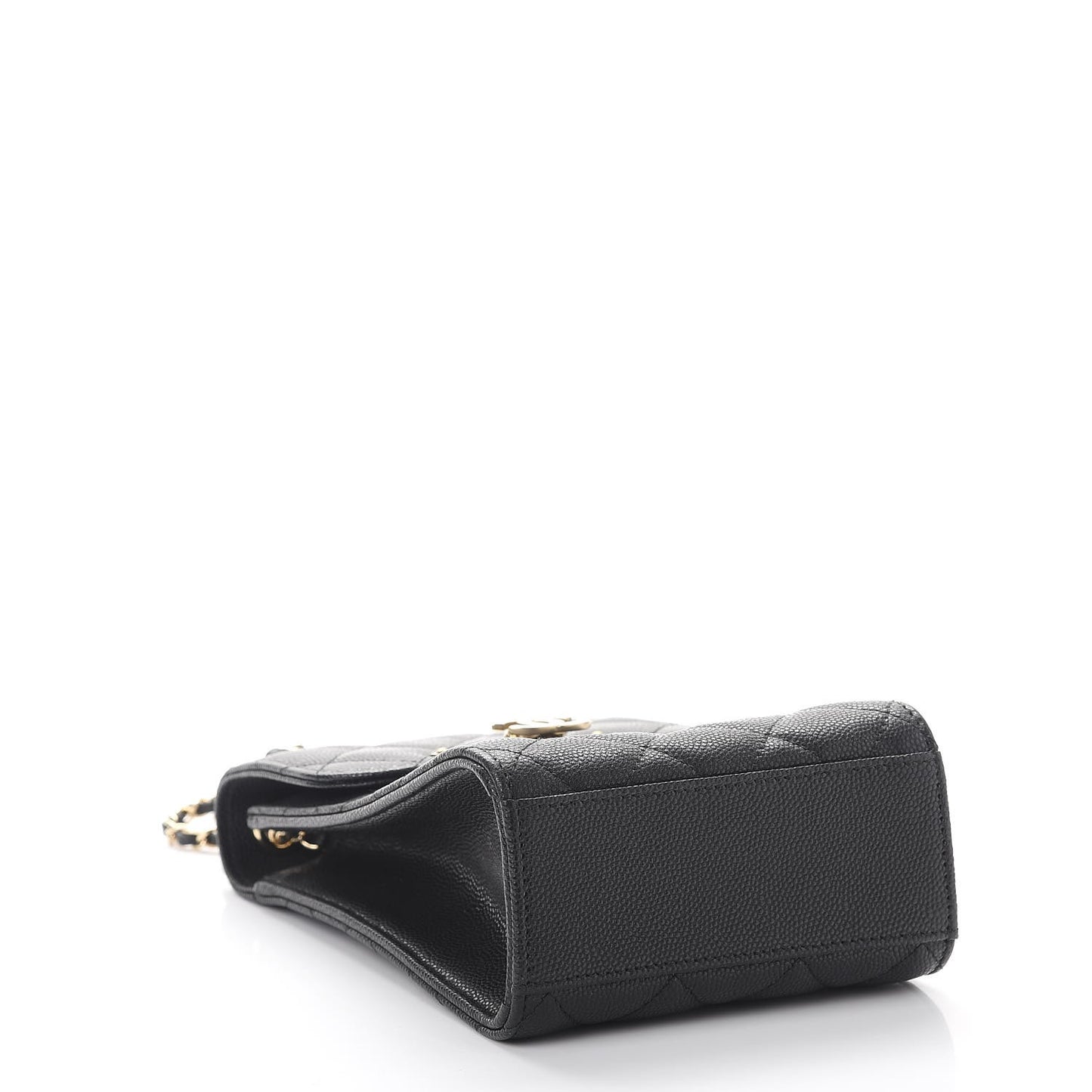 Caviar Quilted Golden Class Phone Holder Black