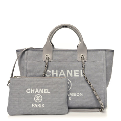 Chanel Mixed Fibers Calfskin Small Deauville Tote Grey 1 of 12