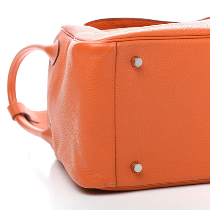 Hermes Taurillon Clemence Lindy 34 Orange 8 of 9