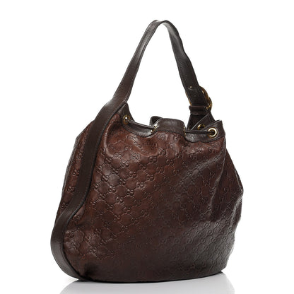 Gucci Guccissima Medium Interlocking Icon Shoulder Bag Dark Brown 3 of 10