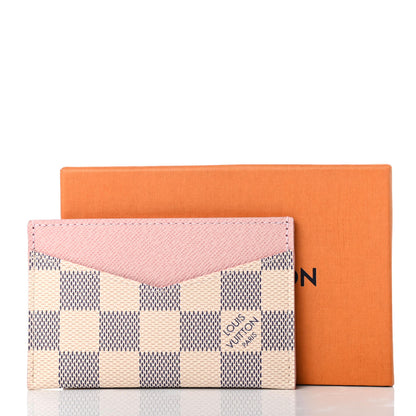 Louis Vuitton Damier Azur Daily Card Holder Rose Ballerine 2 of 6
