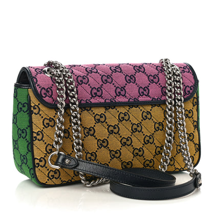 Gucci Monogram Multicolor Matelasse Diagonal Small GG Marmont Shoulder Bag Pink Blue Red Yellow Green 3 of 11
