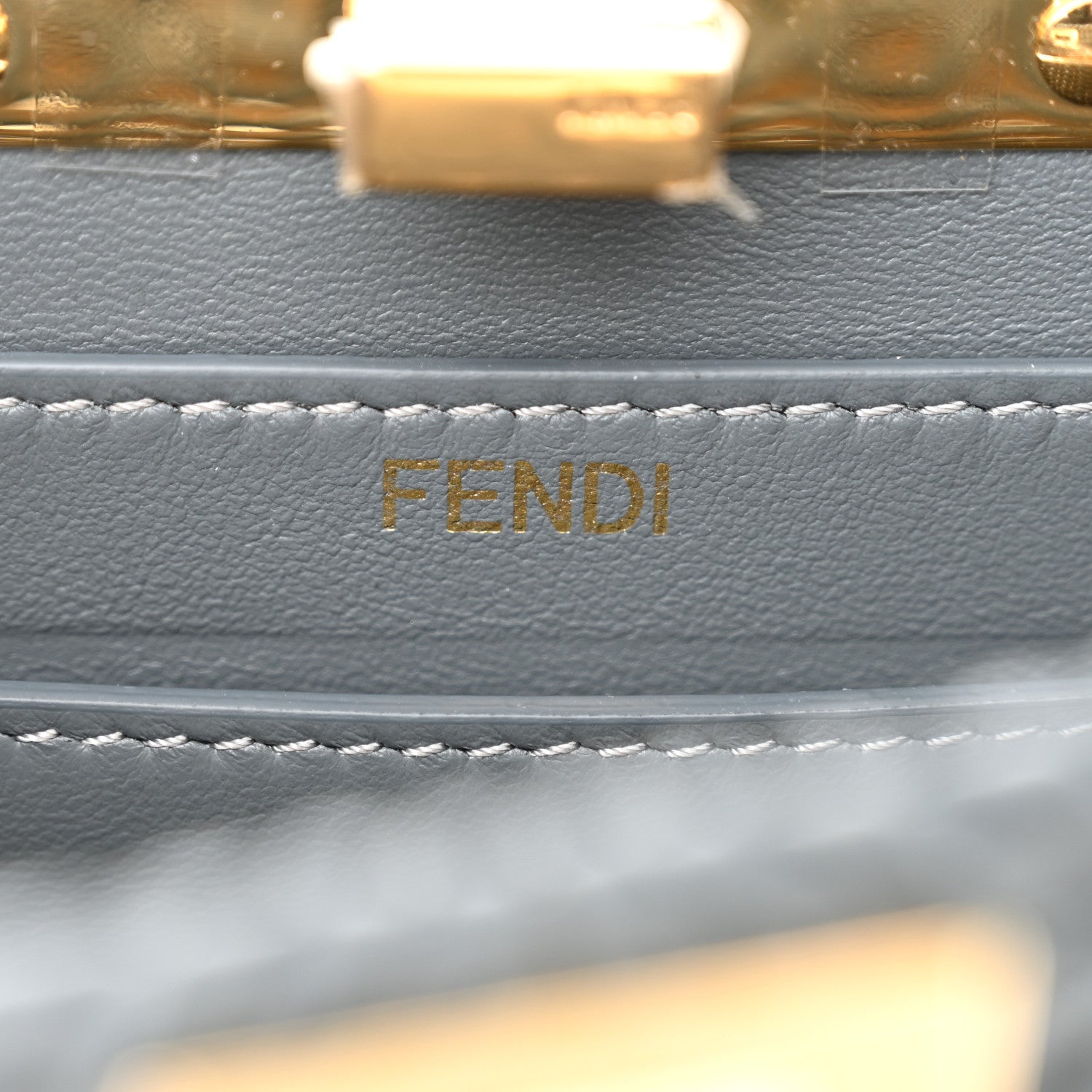 Fendi Vitello King Shiny Nappa Intreccio Petite Peekaboo I SEE U Satchel Tempesta 8 of 11