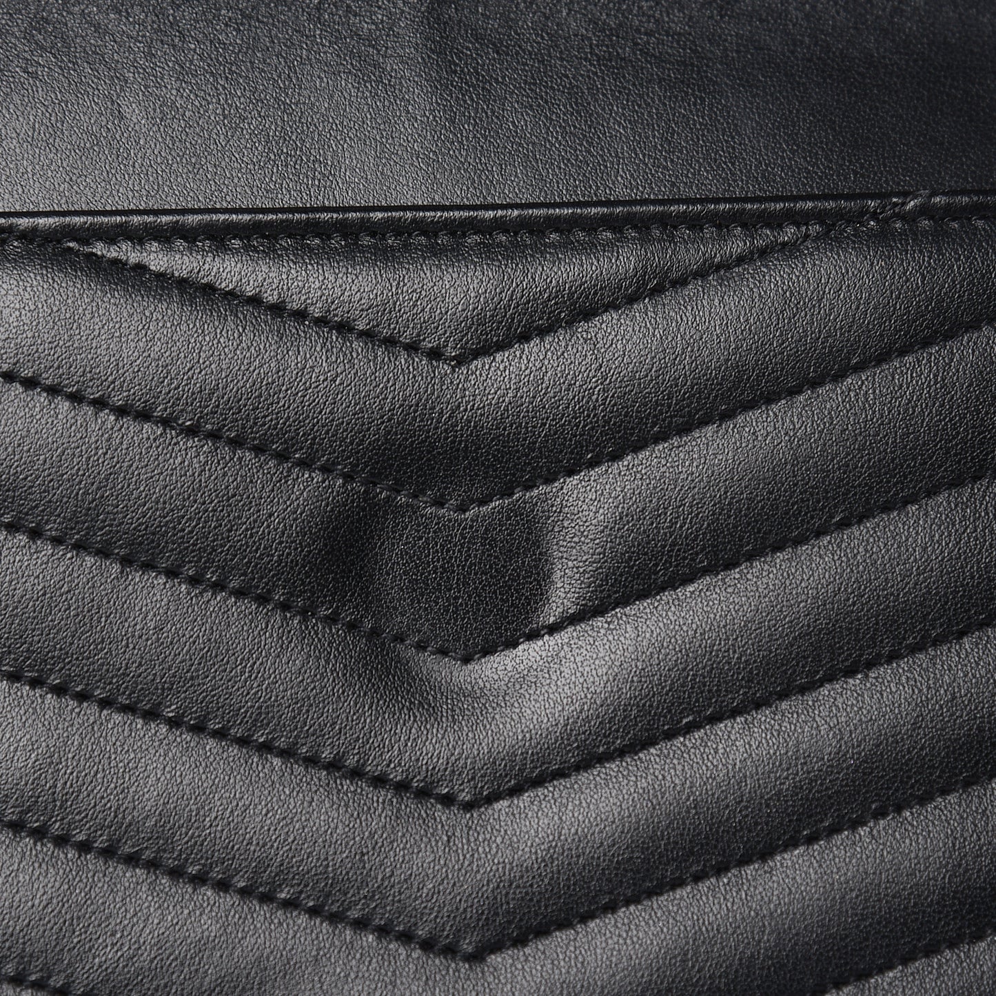 Calfskin Matelasse Chevron Monogram Uptown Clutch Black
