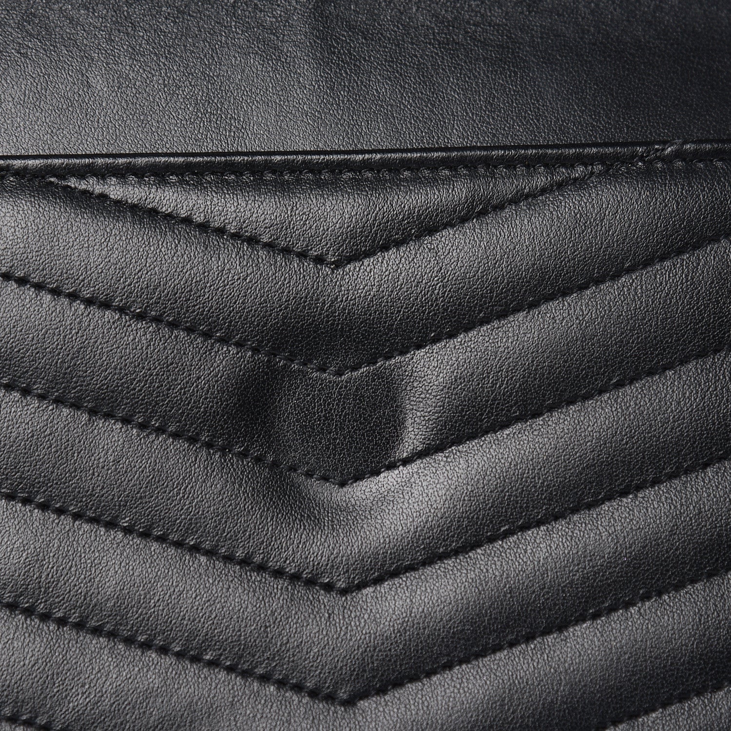 Saint Laurent Calfskin Matelasse Chevron Monogram Uptown Clutch Black 9 of 10