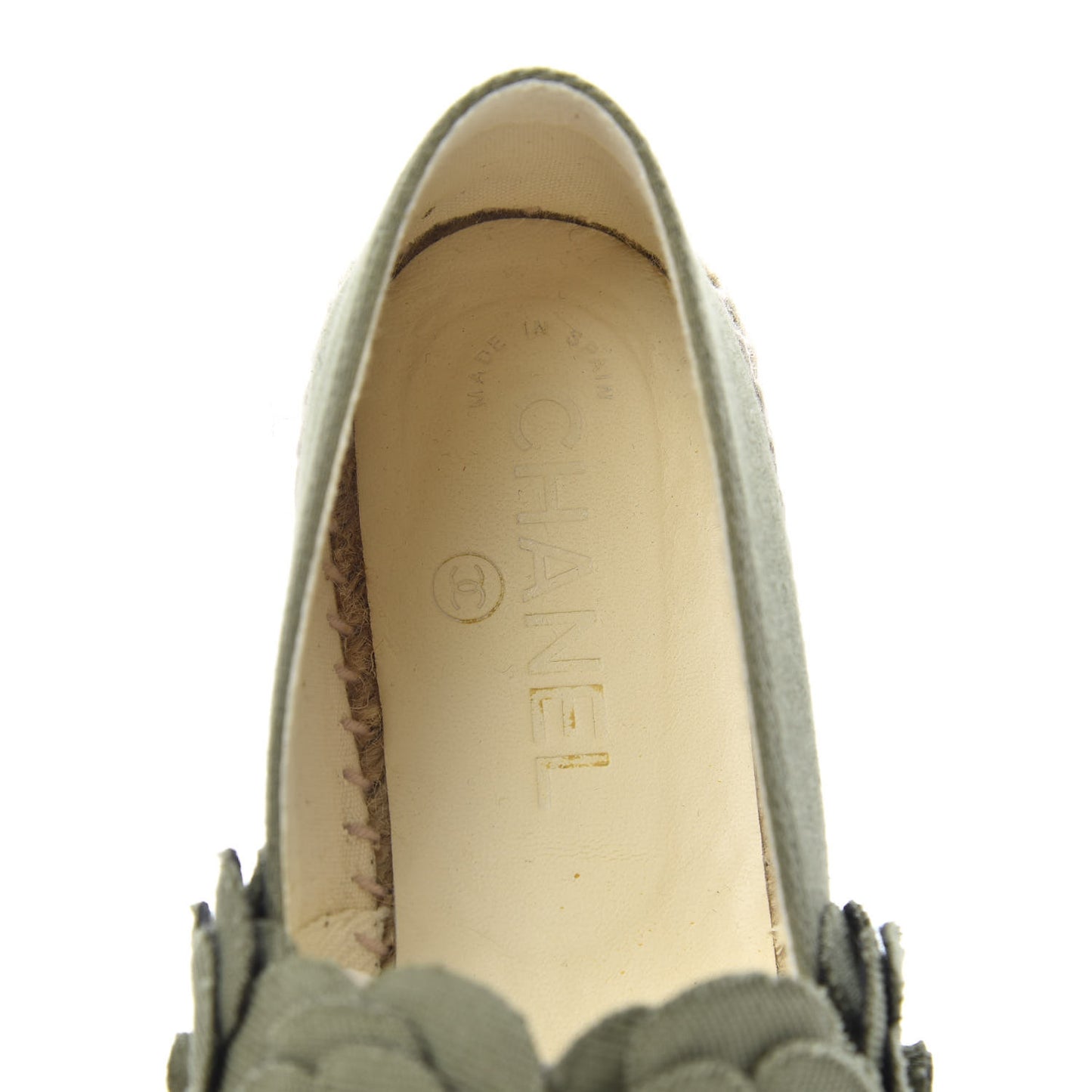 Fabric Camellia CC Espadrilles 36 Khaki