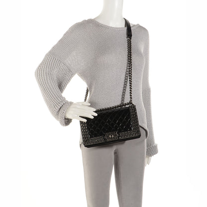 Chanel Calfskin Medium Boy Chained Flap Black 2 of 7