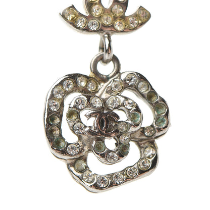 Chanel Crystal CC Camellia Necklace Silver 4 of 8