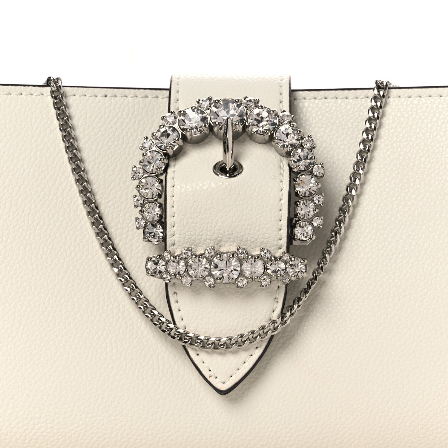 Jimmy Choo Calfskin Crystal Cheri Clutch White 7 of 10