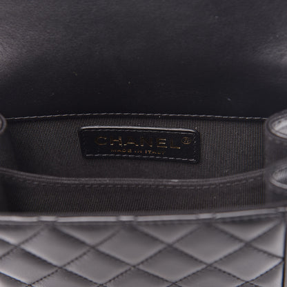 Chanel Calfskin Quilted North South Boy Flap Black 8 of 10