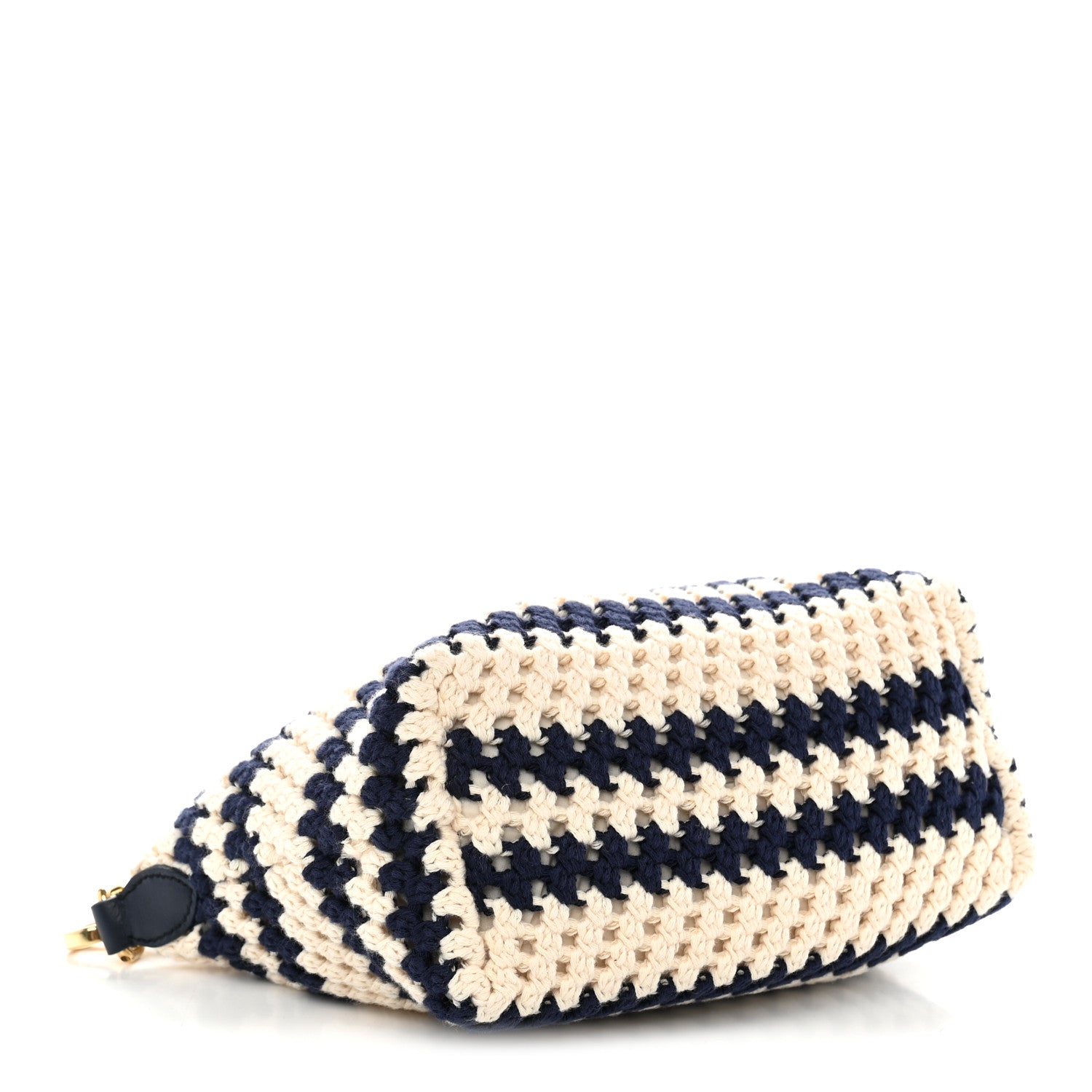 Miu Miu Fabric Crochet Pouch Blue White 3 of 9