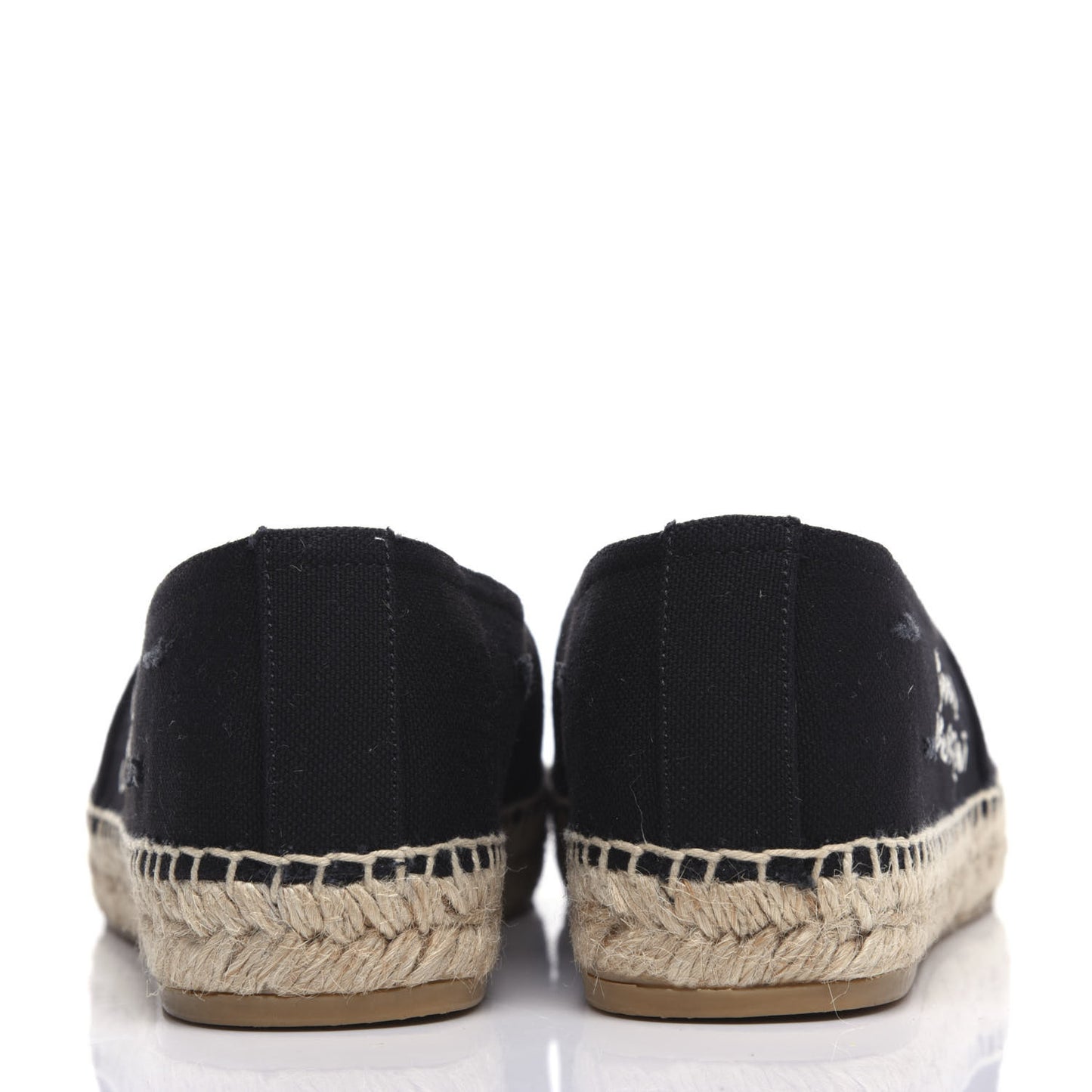 Canvas Elba Logo Embroidered Espadrilles 35 Black