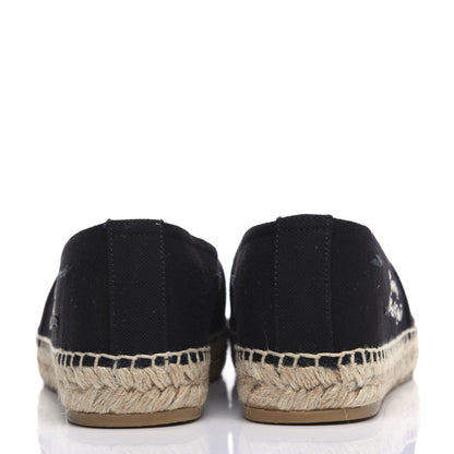 Saint Laurent Canvas Elba Logo Embroidered Espadrilles 35 Black 7 of 10