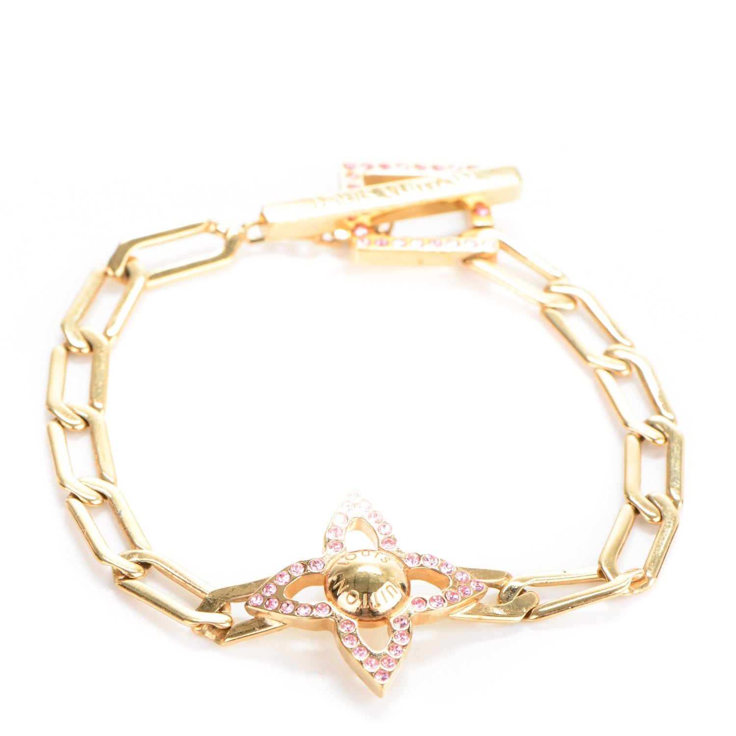 Louis Vuitton Swarovski Crystal Flower Power Bracelet Gold 3 of 6