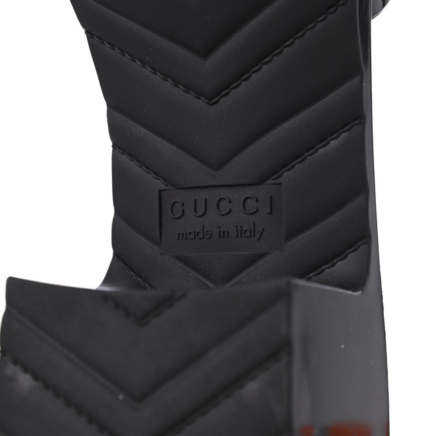 Rubber Gucci Logo Womens Platform 20/60mm Slide Sandals 40 Black