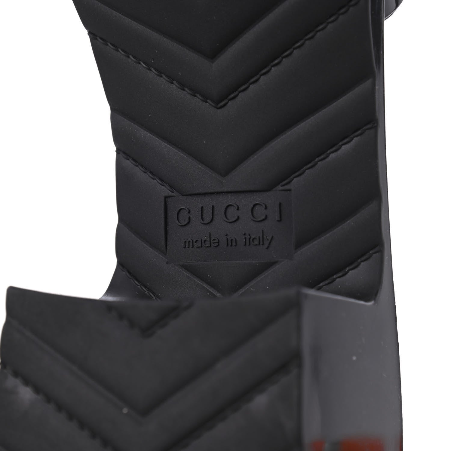 Gucci Rubber Gucci Logo Womens Platform 20/60mm Slide Sandals 40 Black 7 of 14