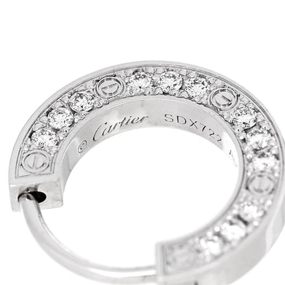 Cartier 18K White Gold Diamond Pave Single LOVE Hoop Earring 5 of 6
