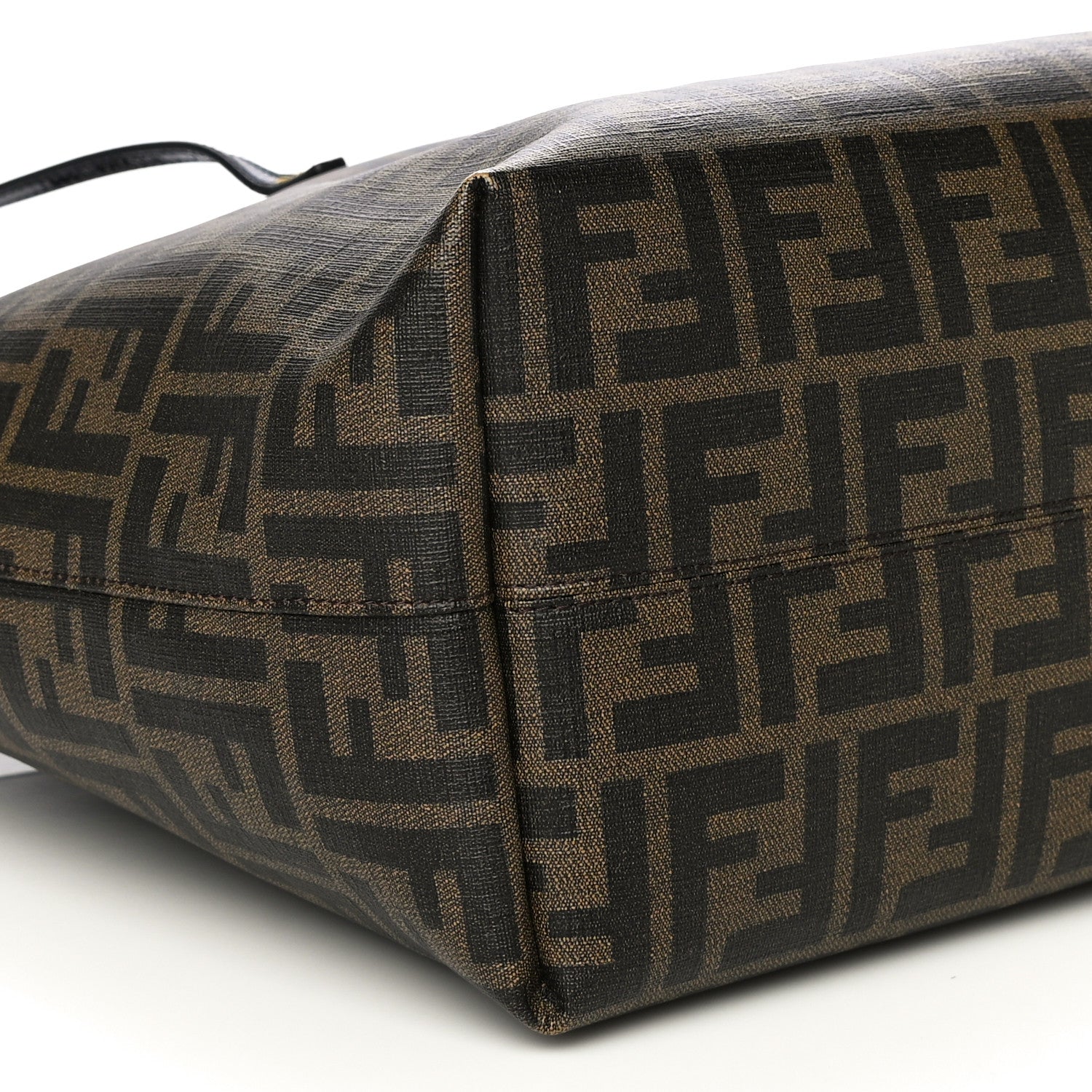 Fendi Zucca Spalmati Patent Baguette Print Medium Roll Tote Tobacco Yellow 10 of 13