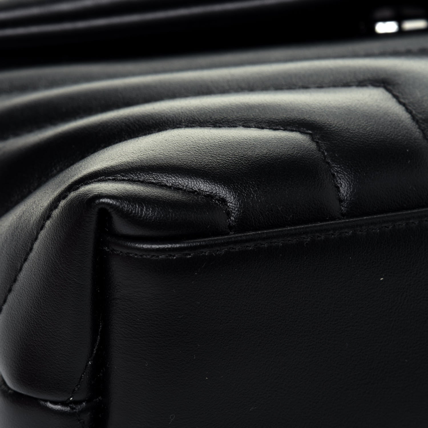 Saint Laurent Calfskin Y Quilted Monogram Small Loulou Chain Satchel Black 11 of 15