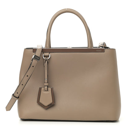 Fendi Vitello Dolce Century Petite 2Jours Tote Tortora Carbone 1 of 10