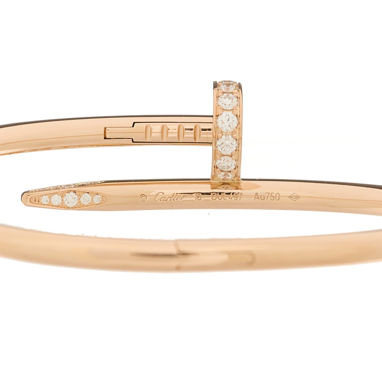 18K Pink Gold Diamond Juste Un Clou Bracelet 16