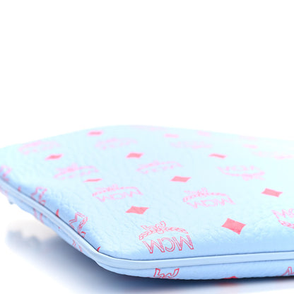 MCM Visetos Original Medium Pouch Light Blue Red 9 of 10